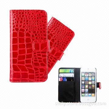 Alligator Pattern Leather Wallet Case for iPhone 5S w/ Card Holder, Made of High-quality PU and PC